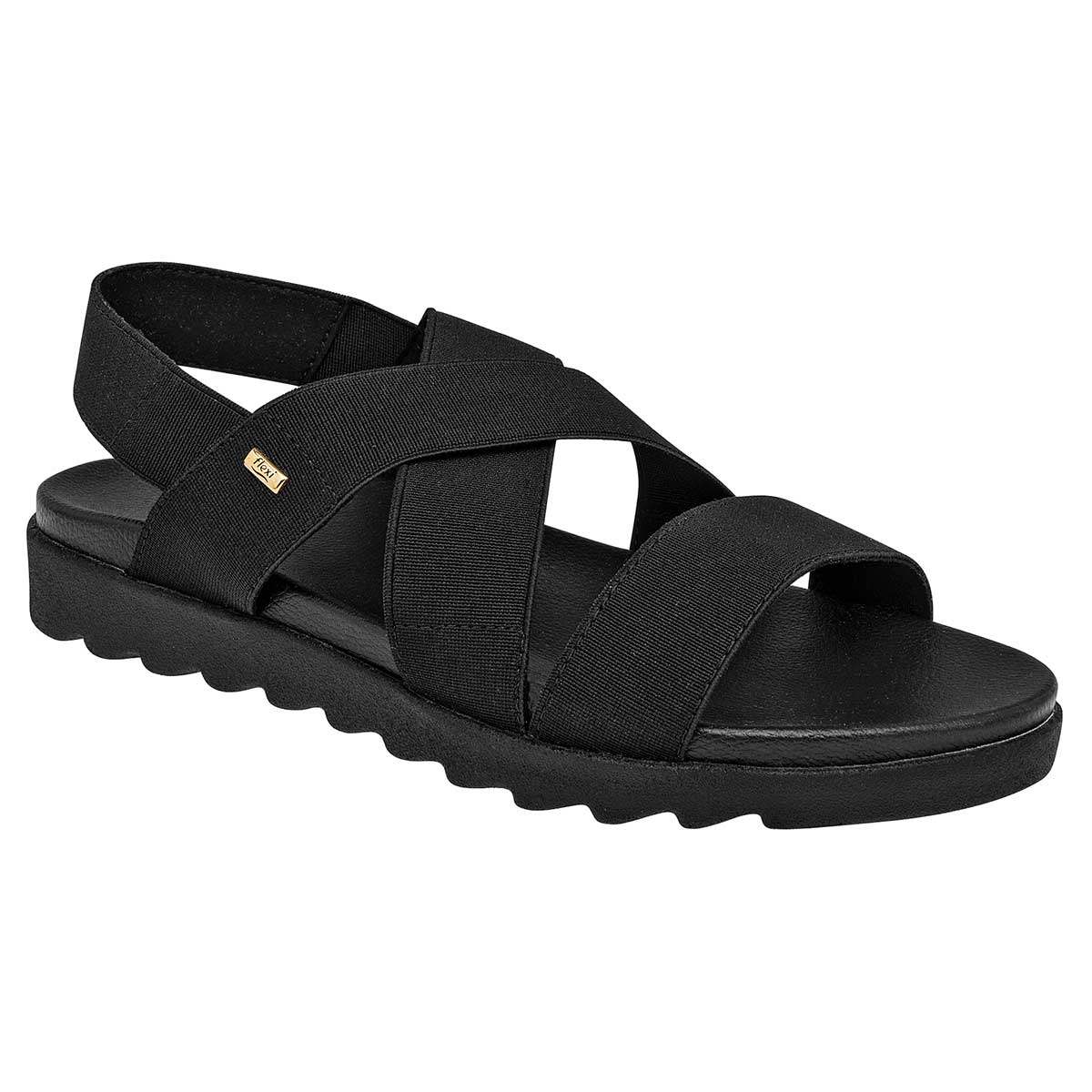 Sandalias de piso Exterior Textil Color Negro Para Mujer De FLEXI