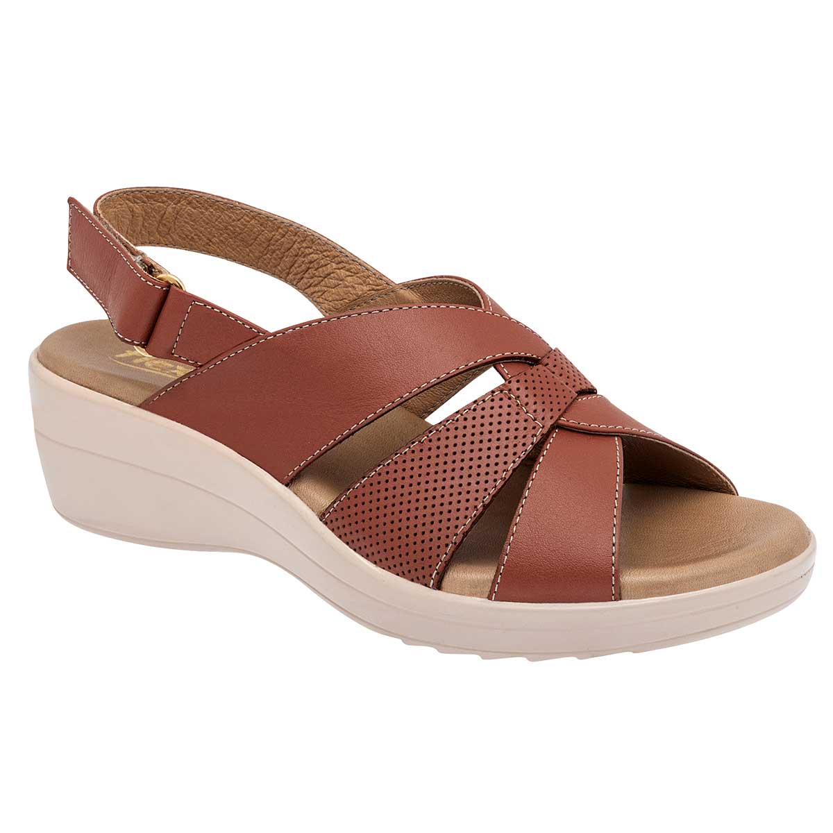 Sandalias con plataforma Exterior Piel Color Camel Para Mujer De FLEXI