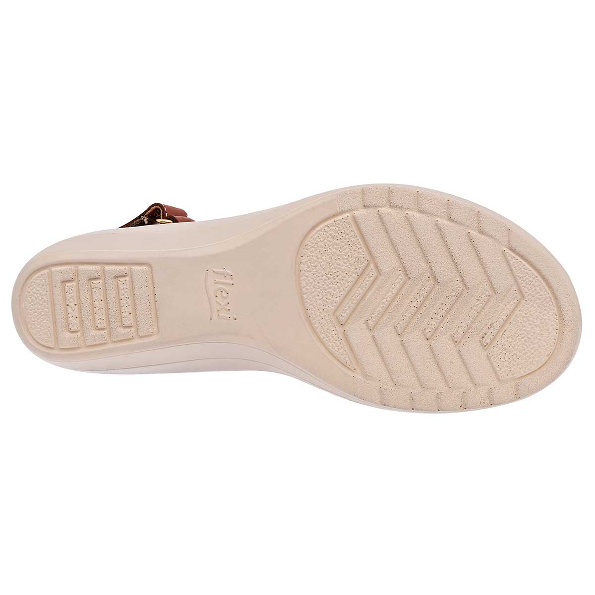 Sandalias con plataforma Exterior Piel Color Camel Para Mujer De FLEXI