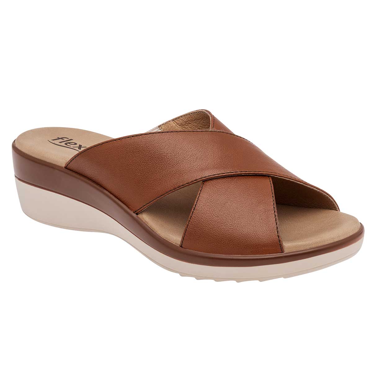 Sandalias con plataforma Exterior Piel Color Café Para Mujer De FLEXI