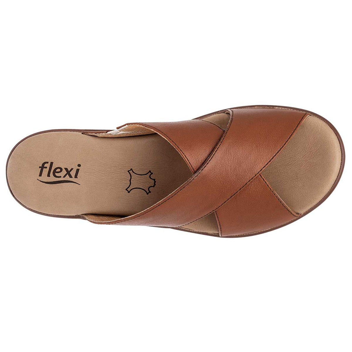 Sandalias con plataforma Exterior Piel Color Café Para Mujer De FLEXI