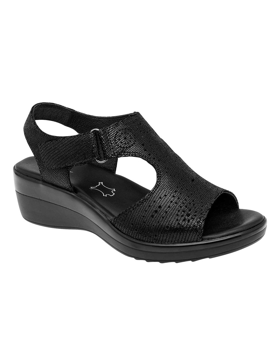 Sandalias con plataforma Exterior Piel Color Negro Para Mujer De FLEXI