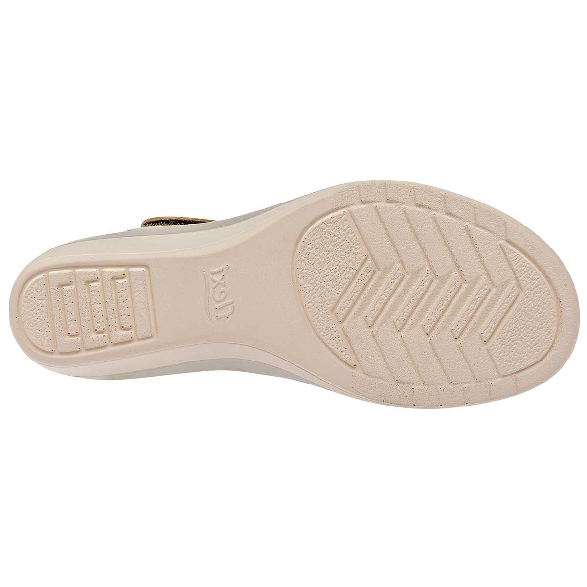 Sandalias con plataforma Exterior Piel Color Oro Para Mujer De FLEXI