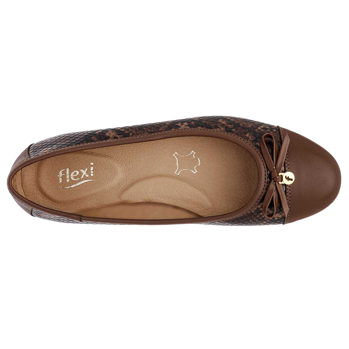 Flats clásicas Exterior Sintético Color Café Para Mujer De Flexi