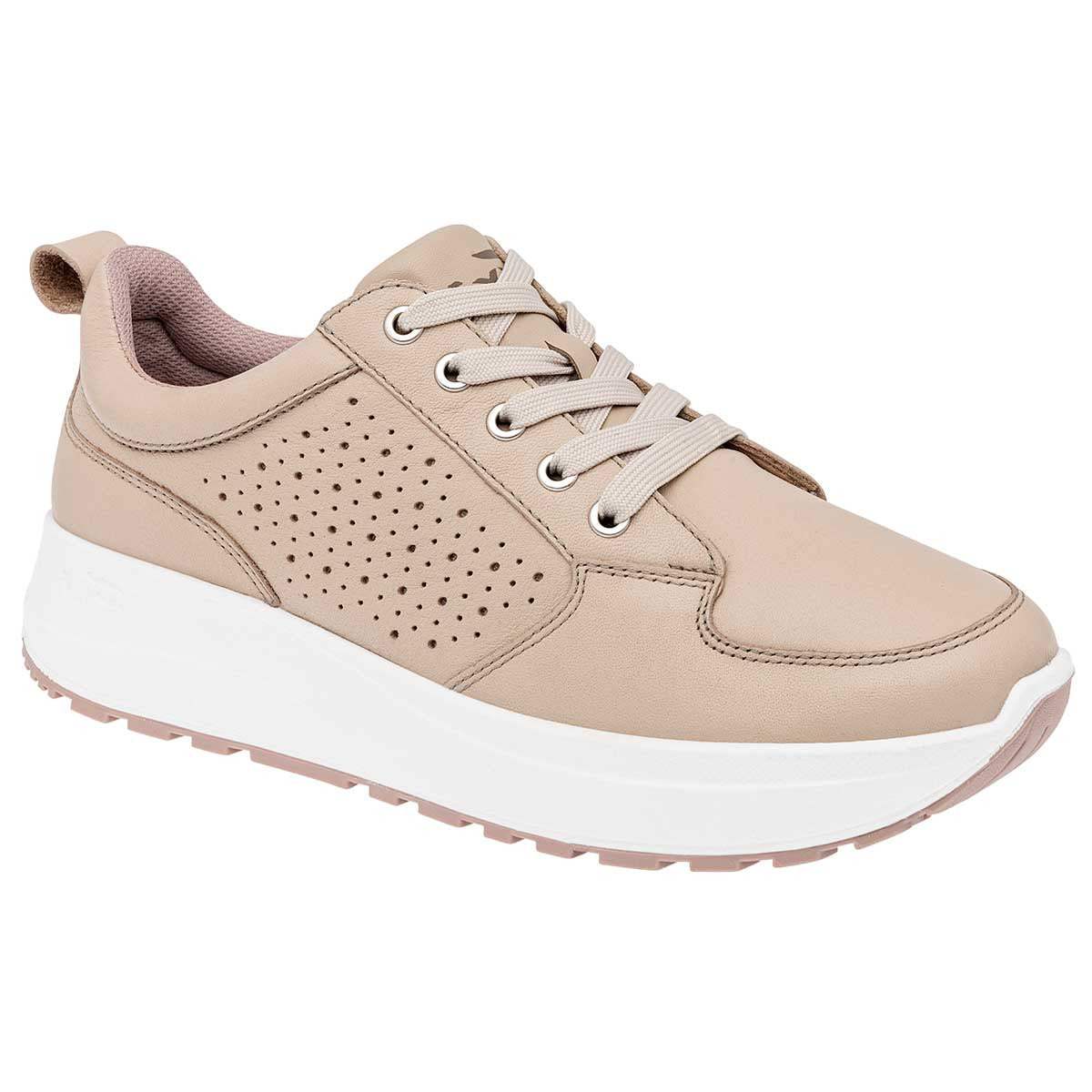 Zapato Confort Exterior Piel Color Blanco Para Mujer De Flexi