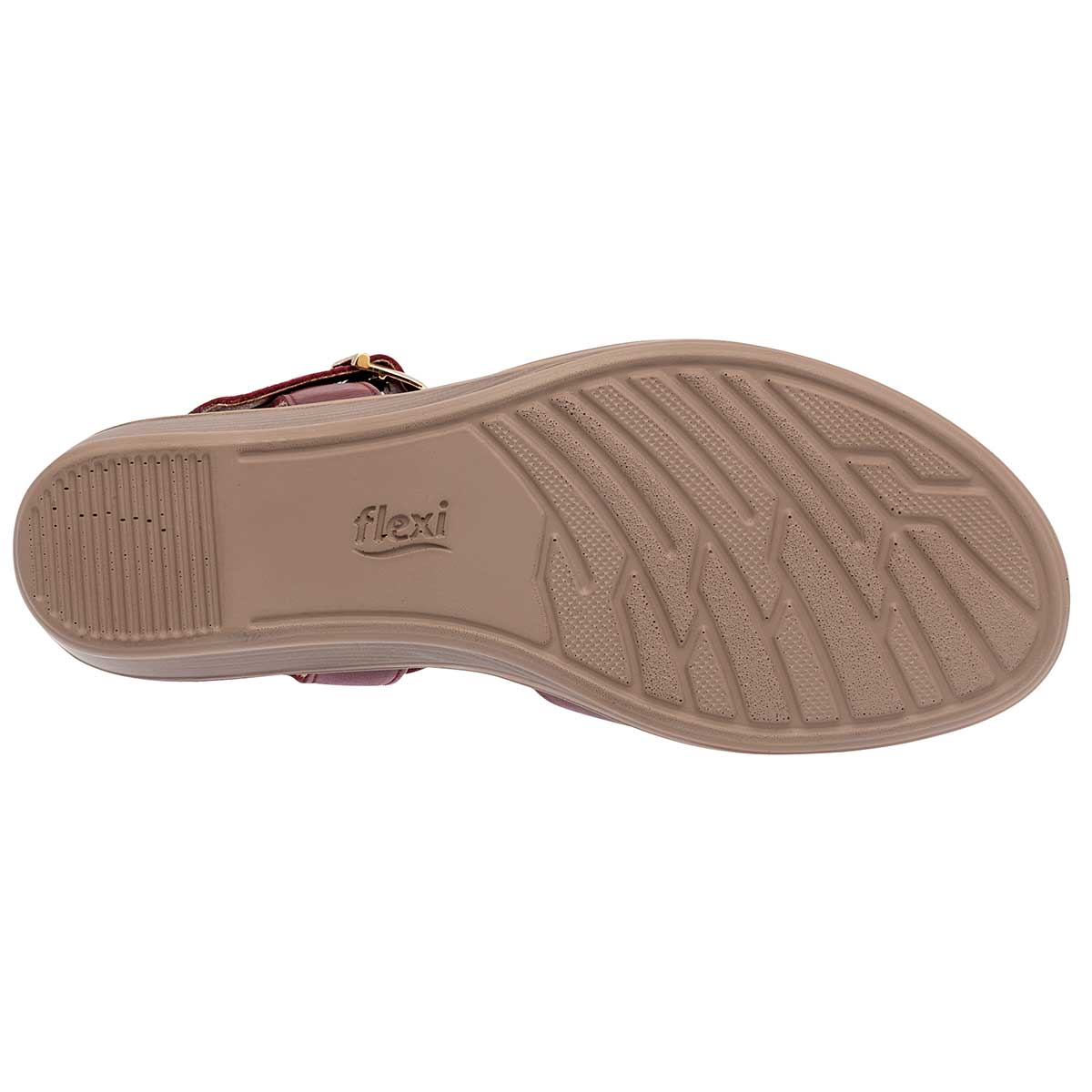 Sandalias con plataforma Exterior Piel Color Vino Para Mujer De FLEXI