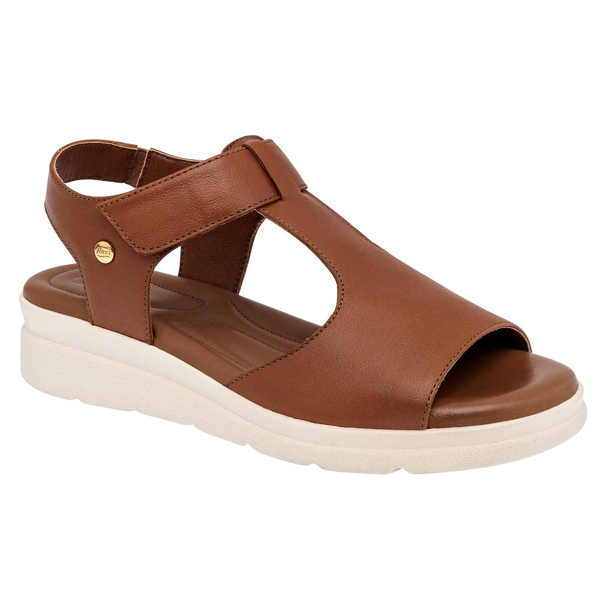 Sandalias con plataforma Exterior Piel Color Camel Para Mujer De FLEXI