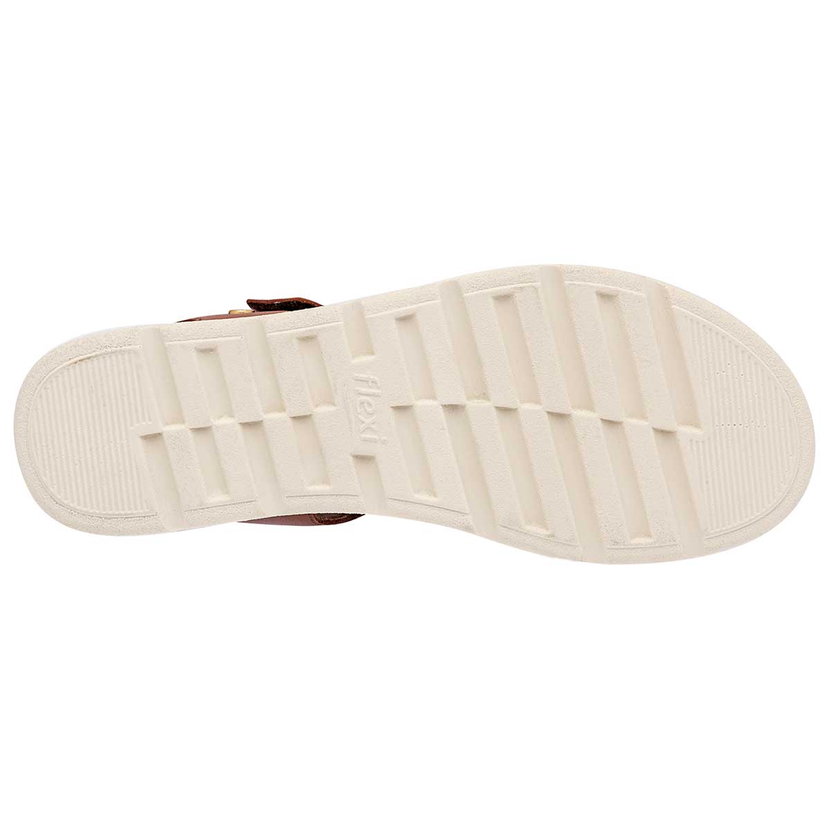 Sandalias con plataforma Exterior Piel Color Camel Para Mujer De FLEXI