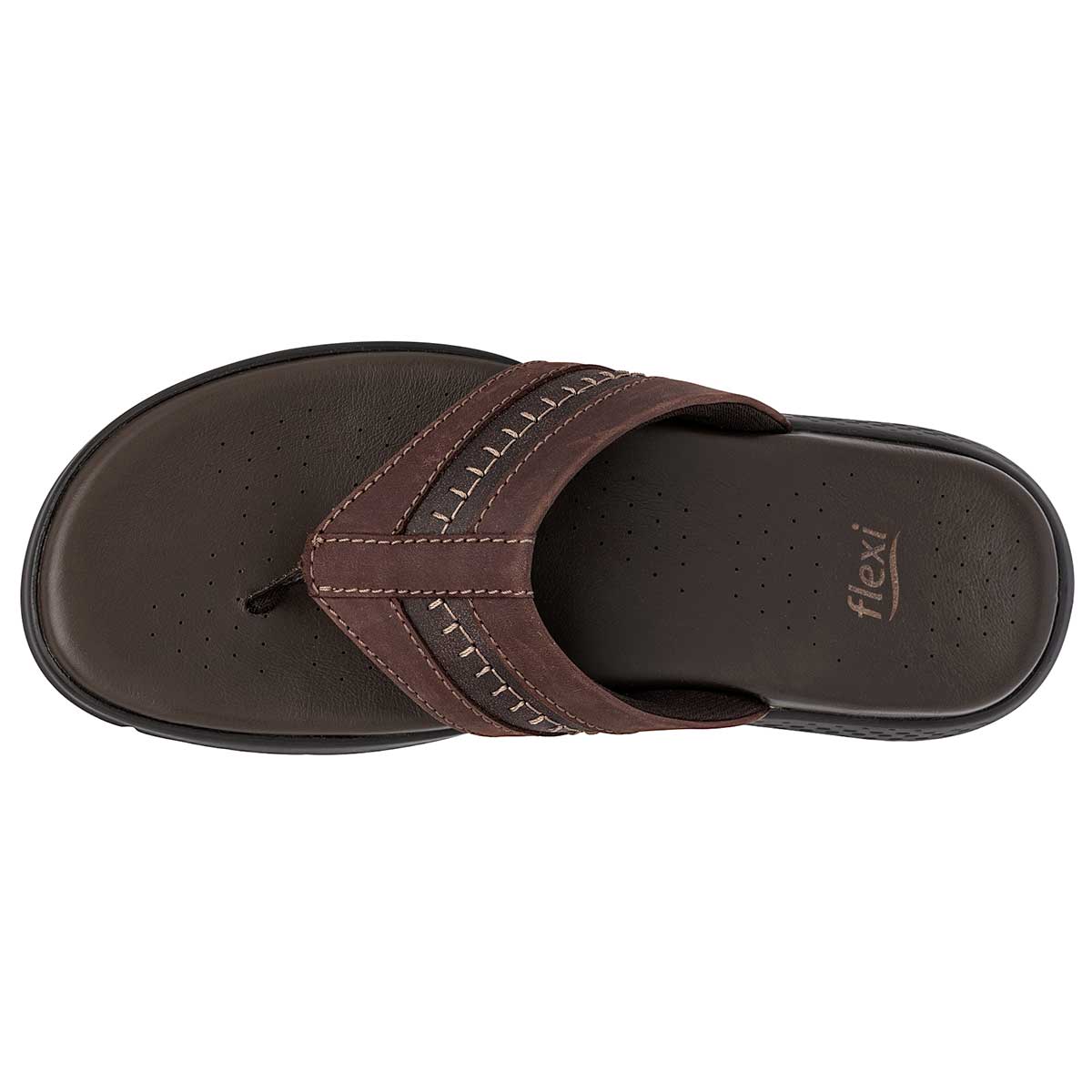 Sandalias de piso Exterior Piel Color Café Para Hombre De Flexi