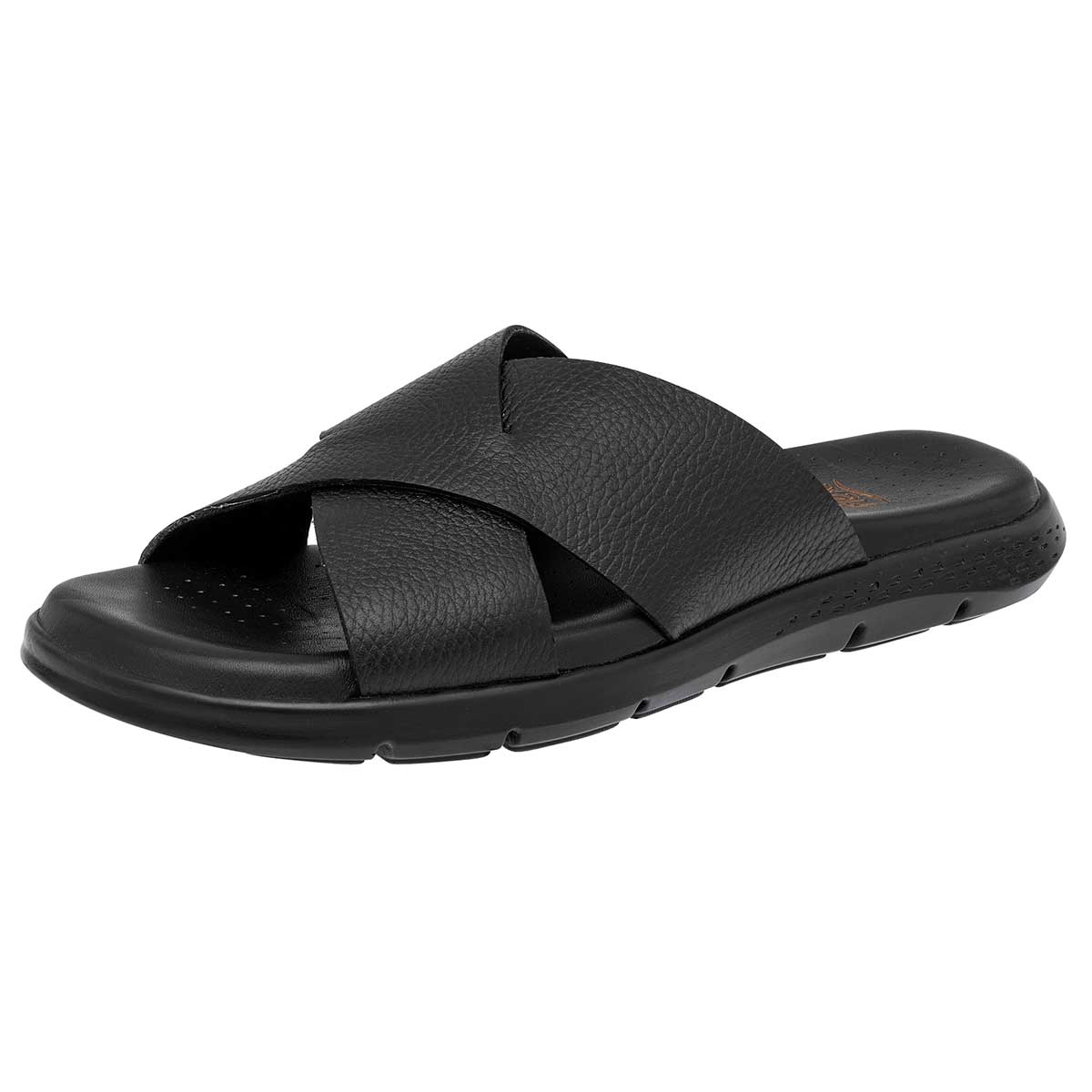 Sandalias de piso Exterior Piel Color Negro Para Hombre De Flexi