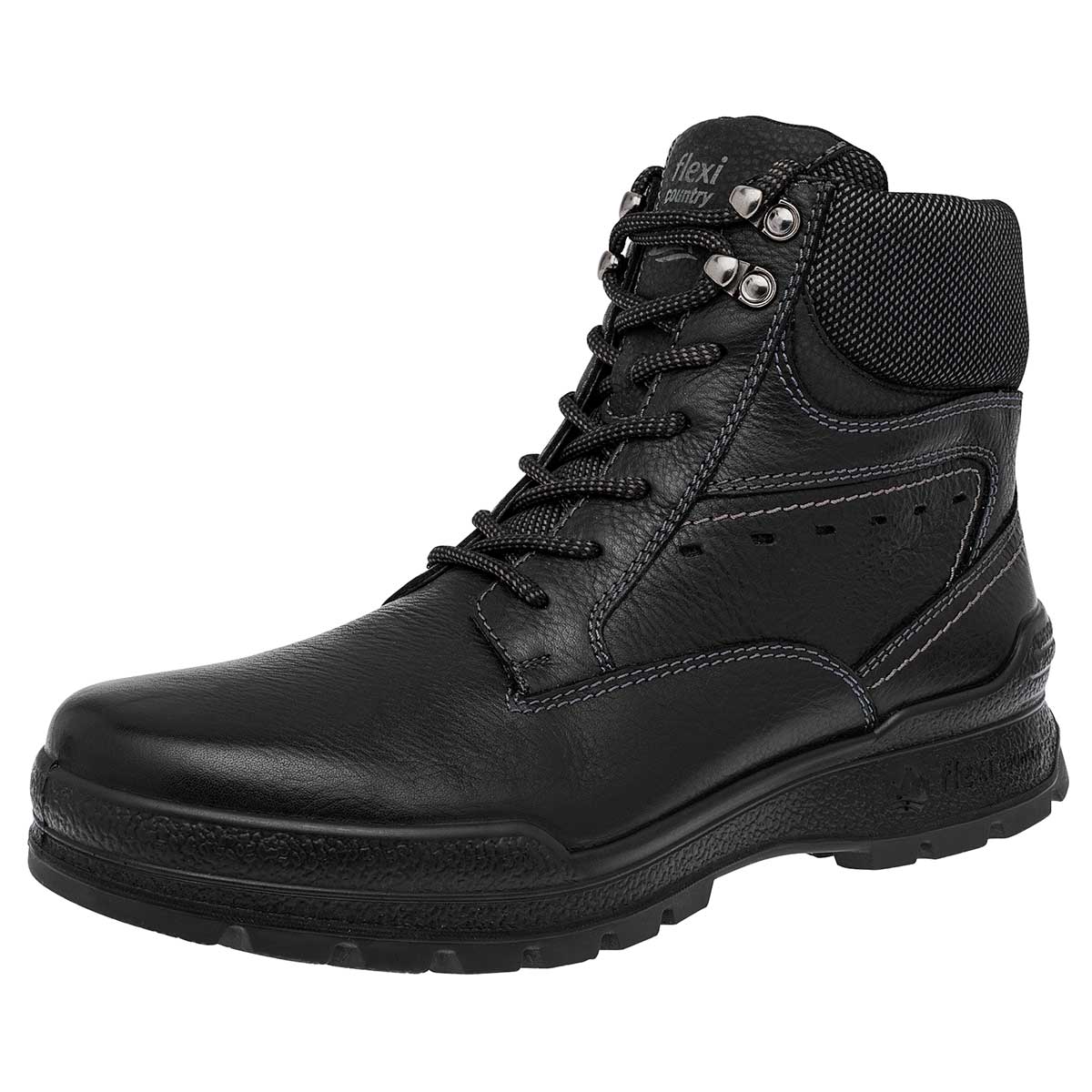 Botas casuales Exterior Piel Color Negro Para Hombre De Flexi