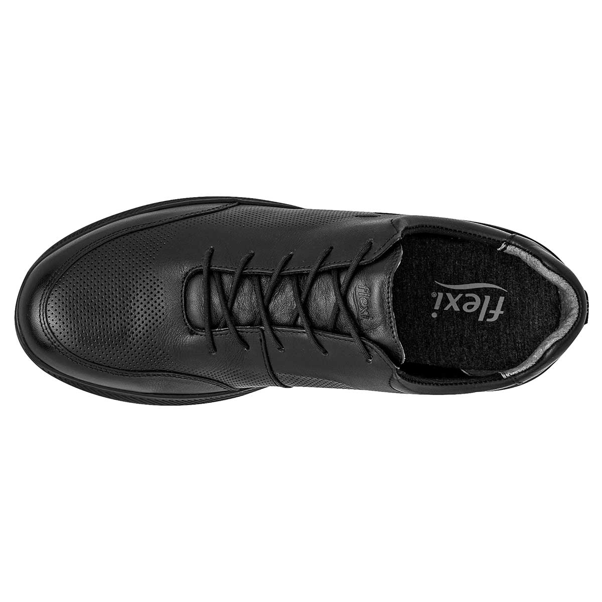 Zapato Confort Exterior Piel Color Negro Para Hombre De Flexi