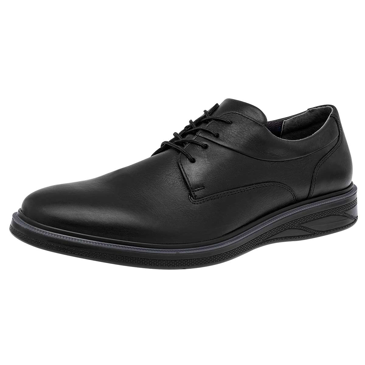 Zapato Oxfords Exterior Piel Color Negro Para Hombre De Flexi