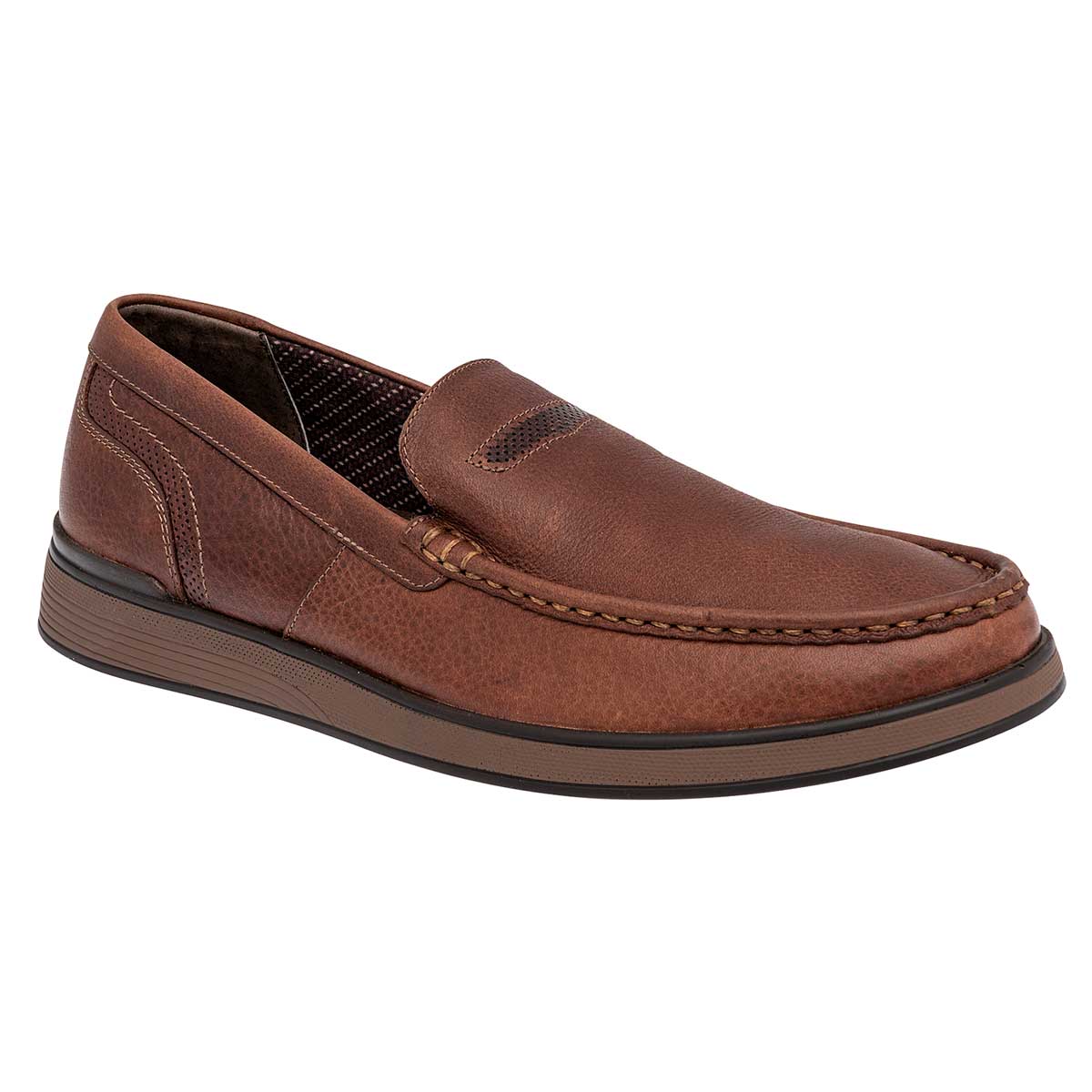 Mocasines Exterior Piel Color Camel Para Hombre De Flexi