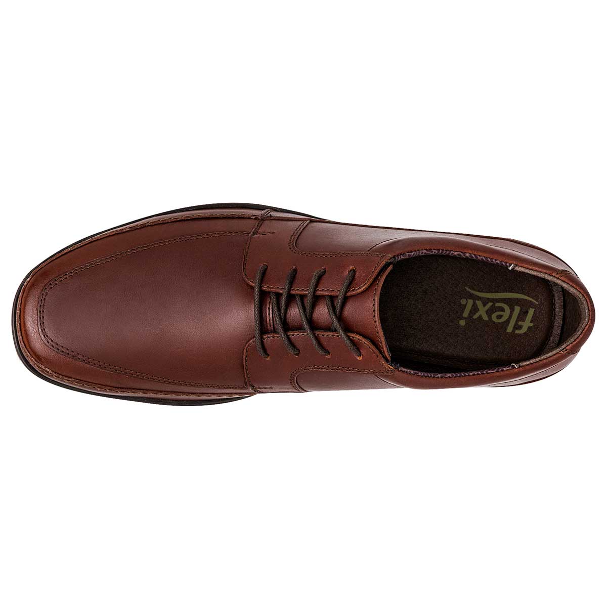 Zapato Oxfords Exterior Piel Color Camel Para Hombre De Flexi