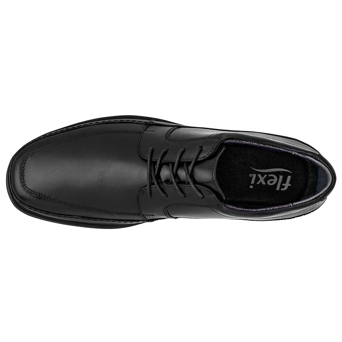 Zapato Oxfords Exterior Piel Color Negro Para Hombre De Flexi