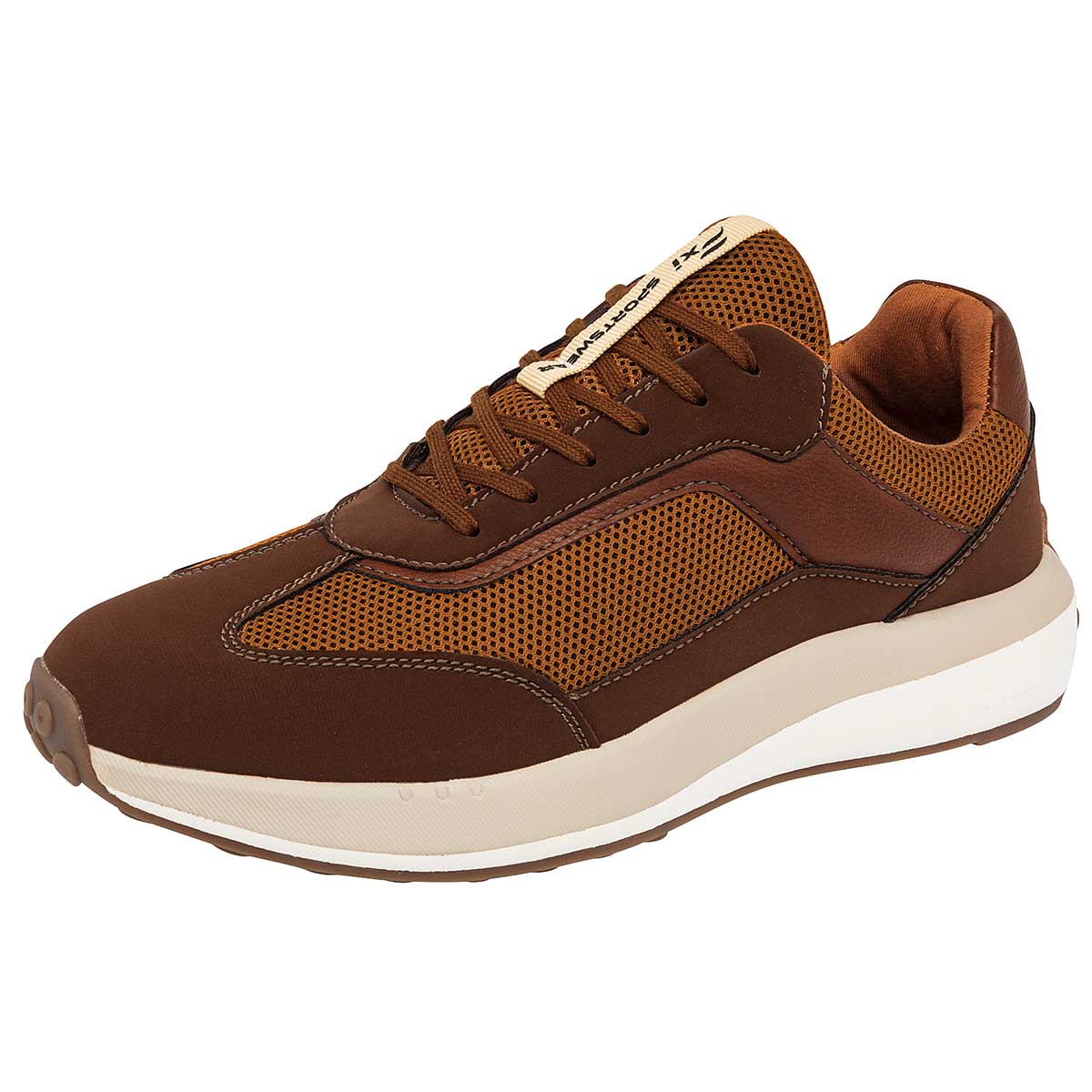 Tenis Tipo deportivo Exterior Sintético Color Café Camel Para Hombre De Flexi