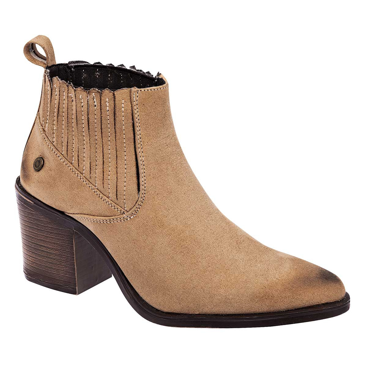 Botín con tacón Exterior Textil Color Camel Para Mujer  De Gösh