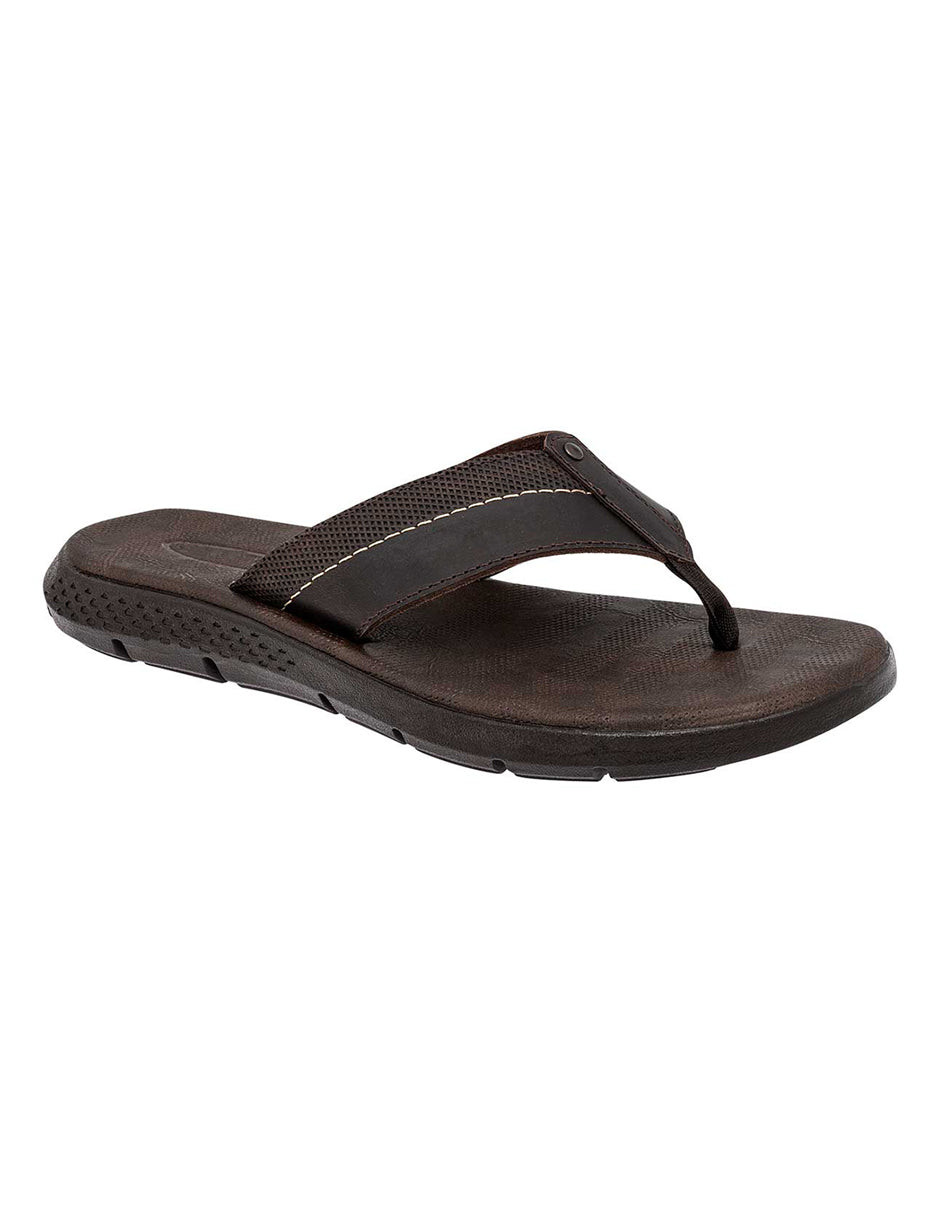 Sandalias de piso Exterior Piel Color Café Para Hombre De RBCOLLECTION