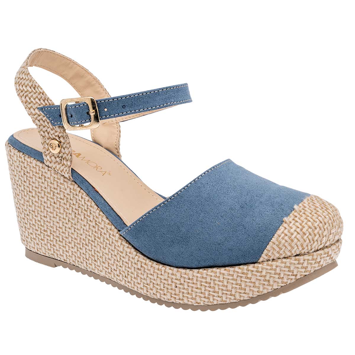 Sandalias con plataforma Exterior Textil Color Azul Para Mujer De MORAMORA