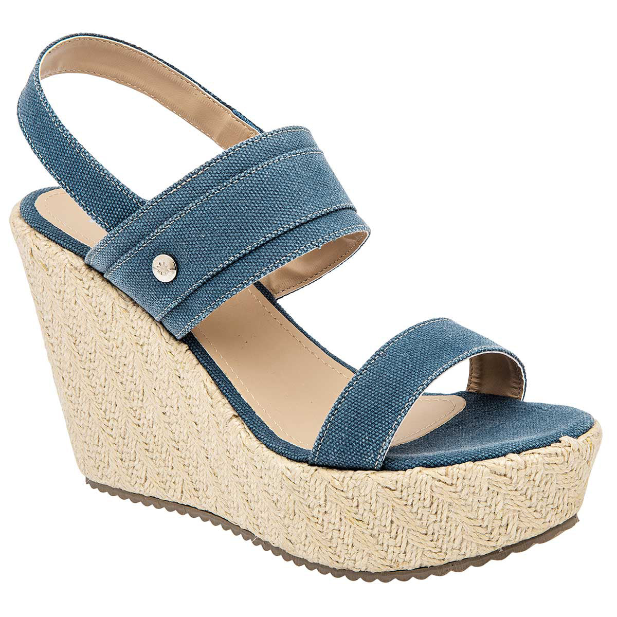 Sandalias con plataforma Exterior Textil Color Mezclilla Para Mujer De MORAMORA