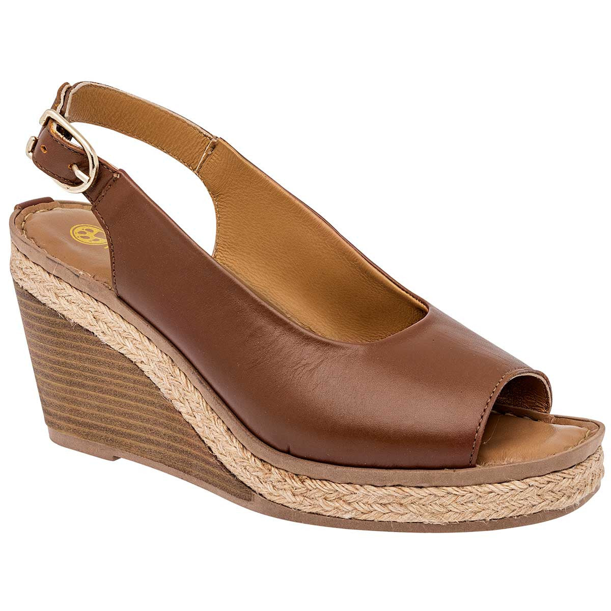 Sandalias con plataforma Exterior Piel Color Café Para Mujer  De Lobo Solo