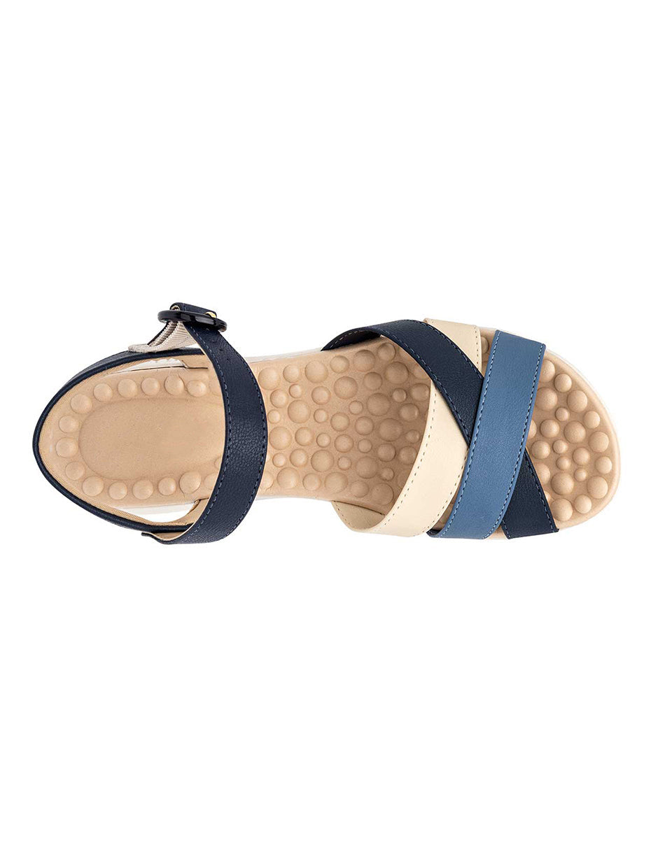 Sandalias con plataforma Exterior Piel sintética Color Marino Para Mujer De RBCOLLECTION