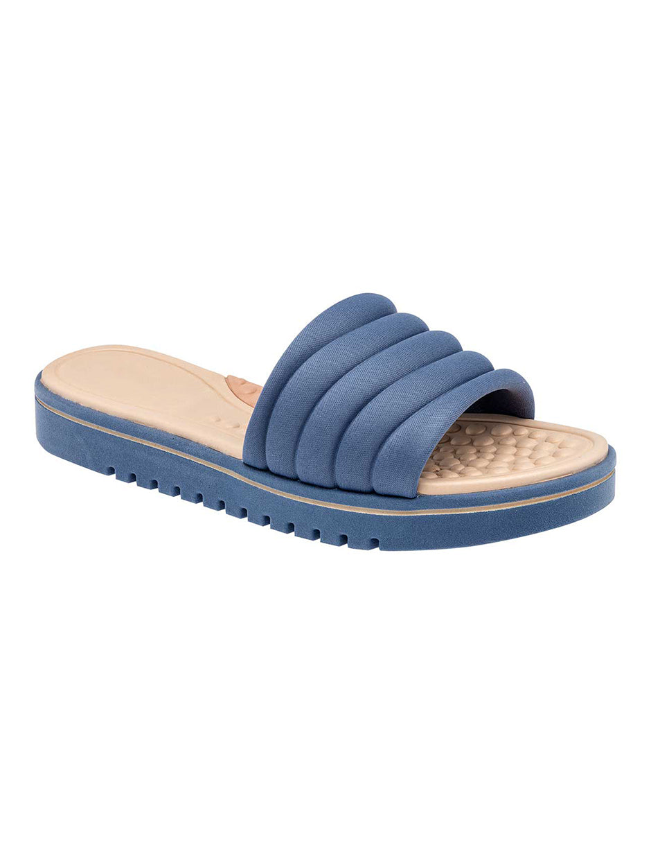 Sandalias de piso Exterior Textil Color Azul Para Mujer De RBCOLLECTION