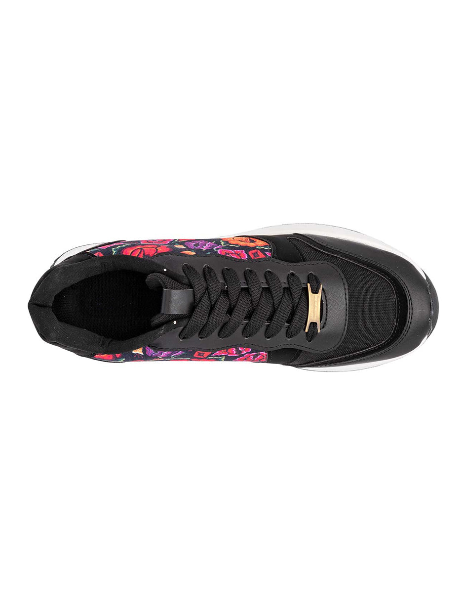 Tenis tipo Deportivo Exterior Textil Color Negro Para Mujer De RBCOLLECTION