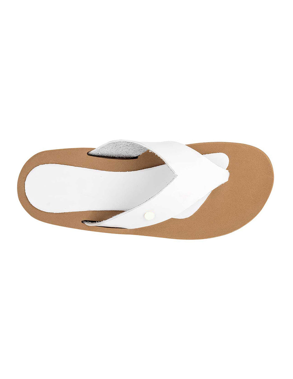 Sandalias de piso Exterior Piel Color Blanco Para Mujer De MORAMORA