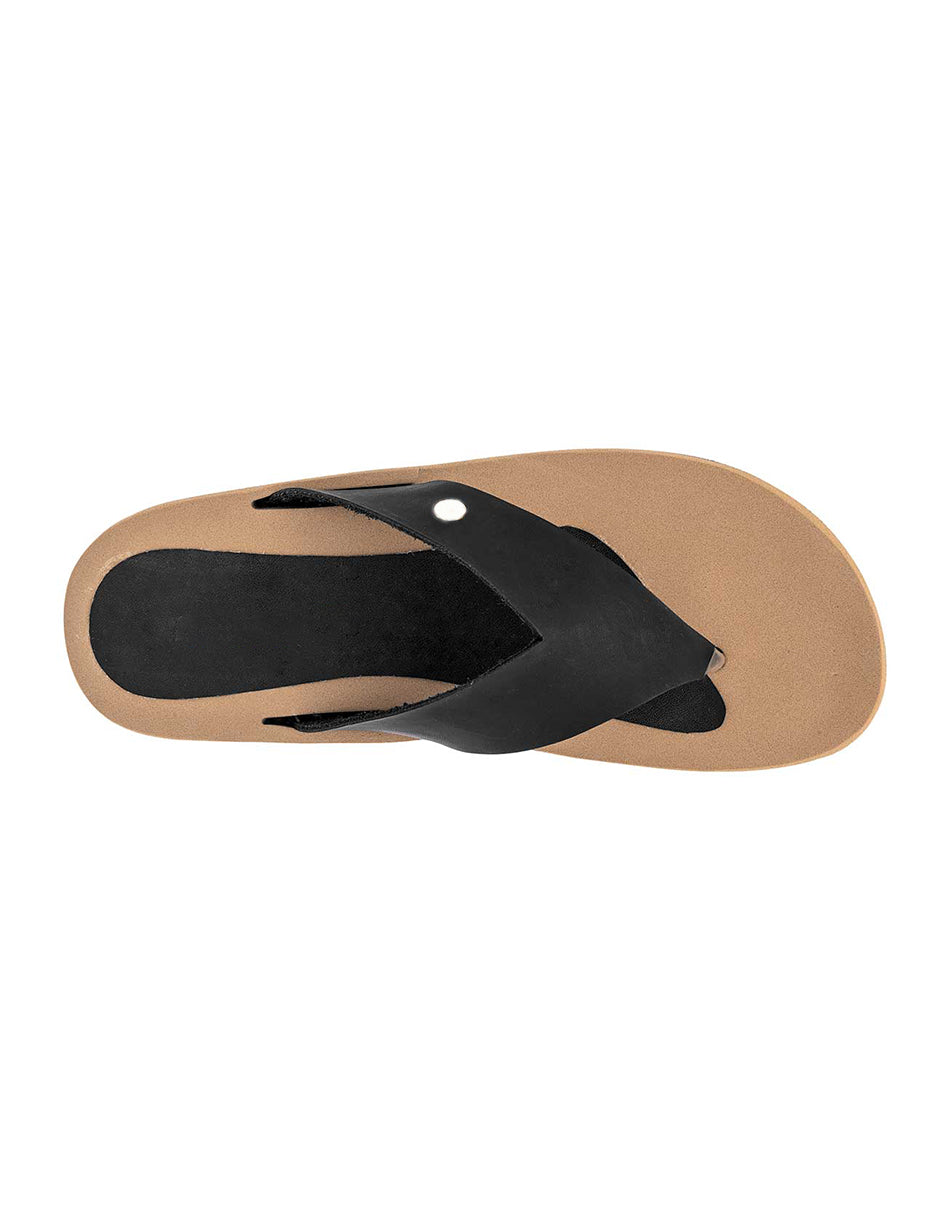 Sandalias de piso Exterior Piel Color Negro Para Mujer De RBCOLLECTION