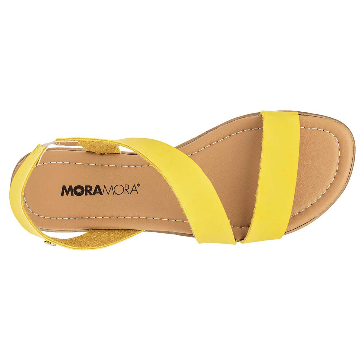 Sandalias de piso Exterior Piel sintética Color Amarillo Para Mujer De MORAMORA