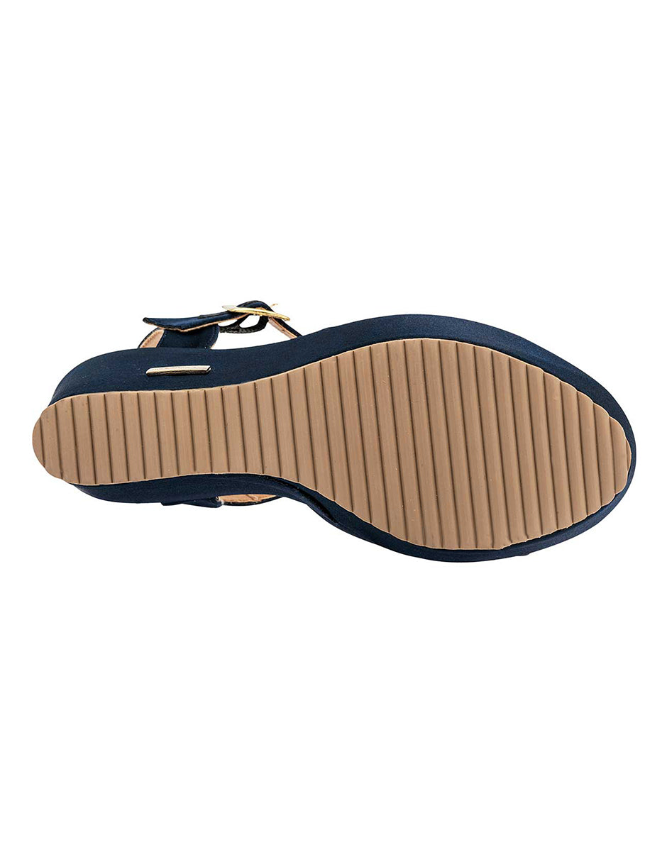 Sandalias con plataforma Exterior Textil Color Marino Para Mujer De RBCOLLECTION