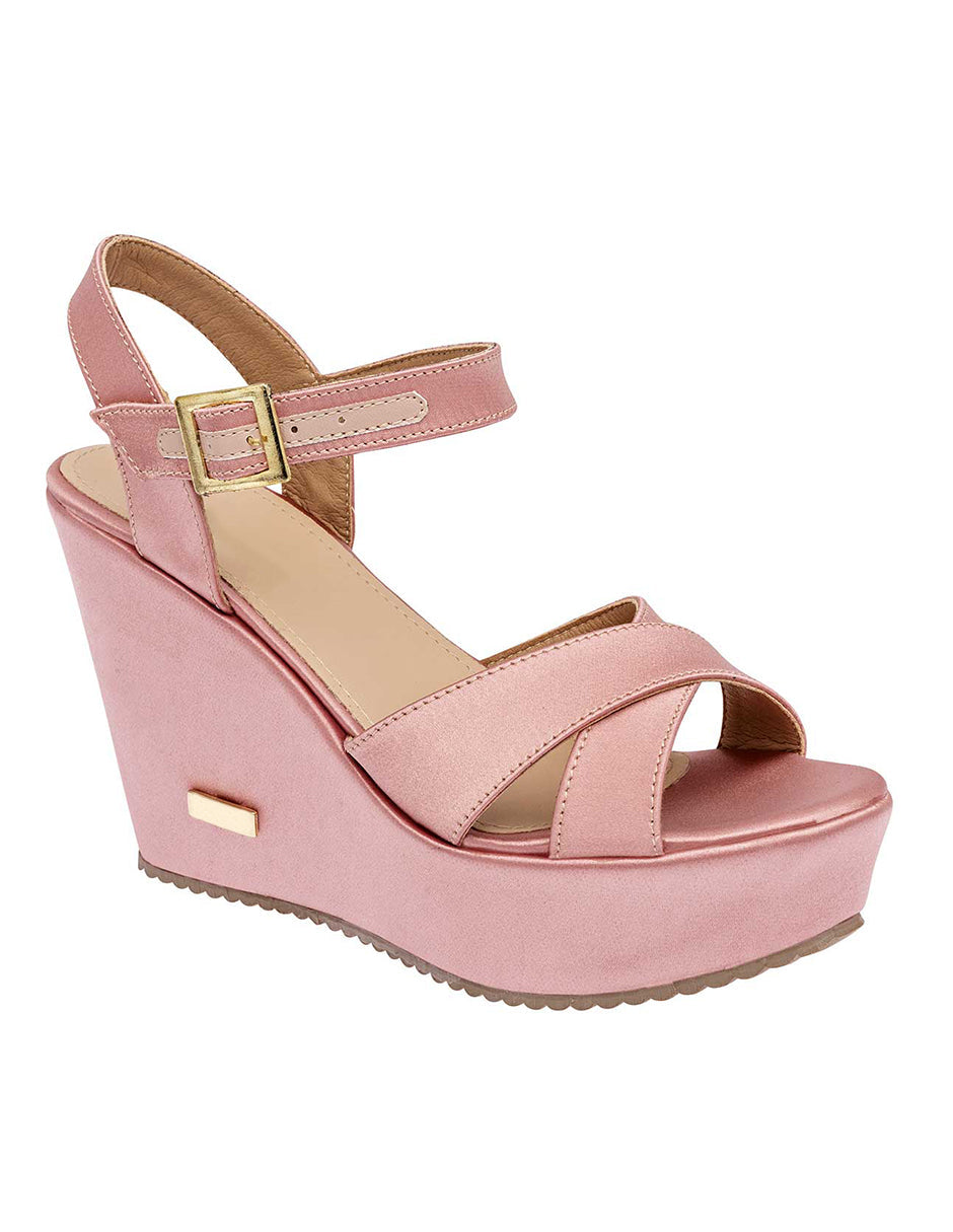 Sandalias con plataforma Exterior Textil Color Rosa Para Mujer De RBCOLLECTION