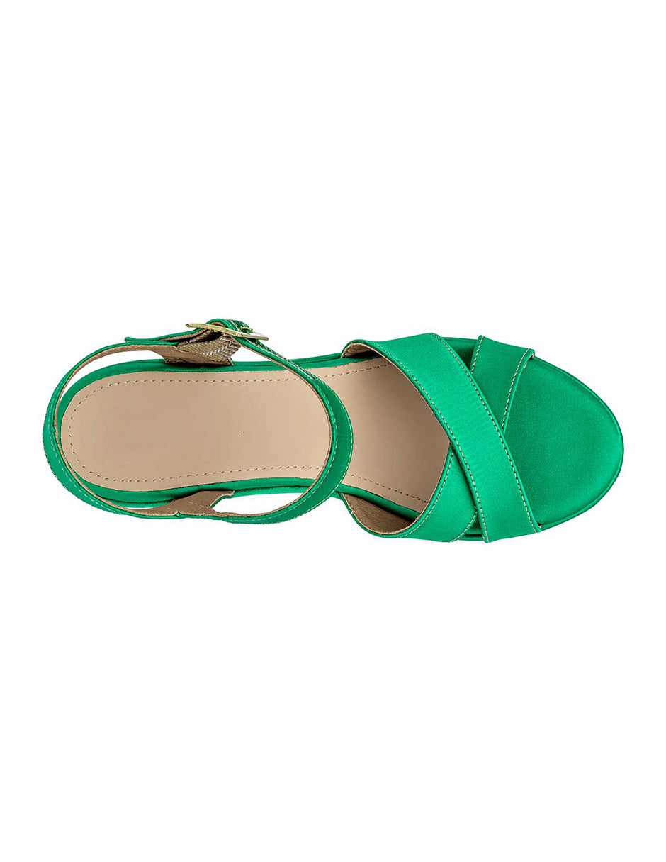 Sandalias con plataforma Exterior Textil Color Verde Para Mujer De RBCOLLECTION