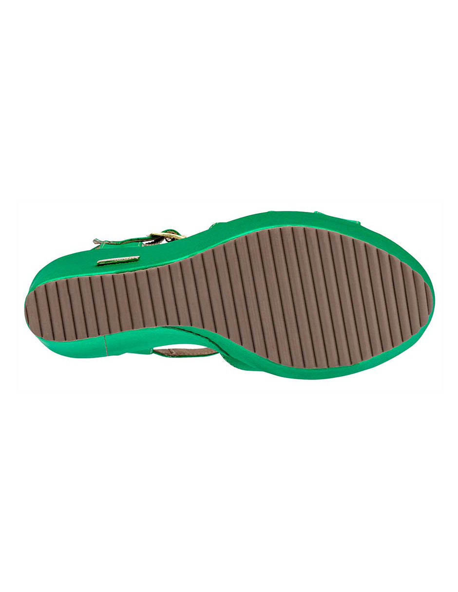 Sandalias con plataforma Exterior Textil Color Verde Para Mujer De RBCOLLECTION