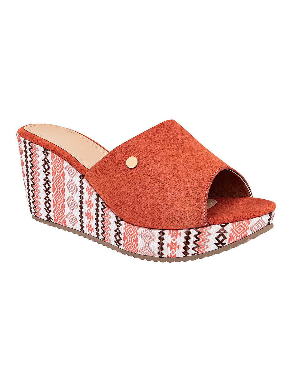 Sandalias con plataforma Exterior Textil Color Naranja Para Mujer De RBCOLLECTION