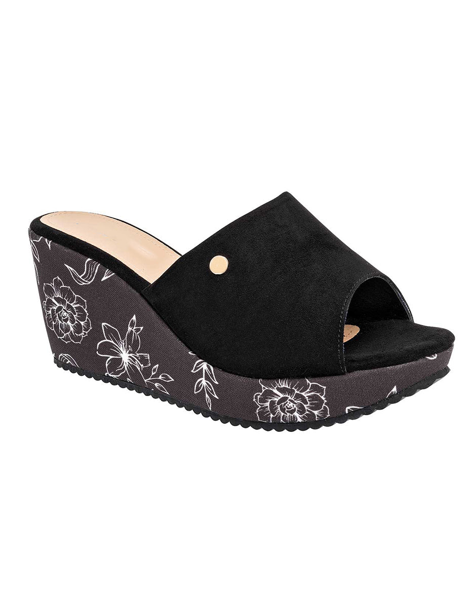 Sandalias con plataforma Exterior Textil Color Negro Para Mujer De RBCOLLECTION