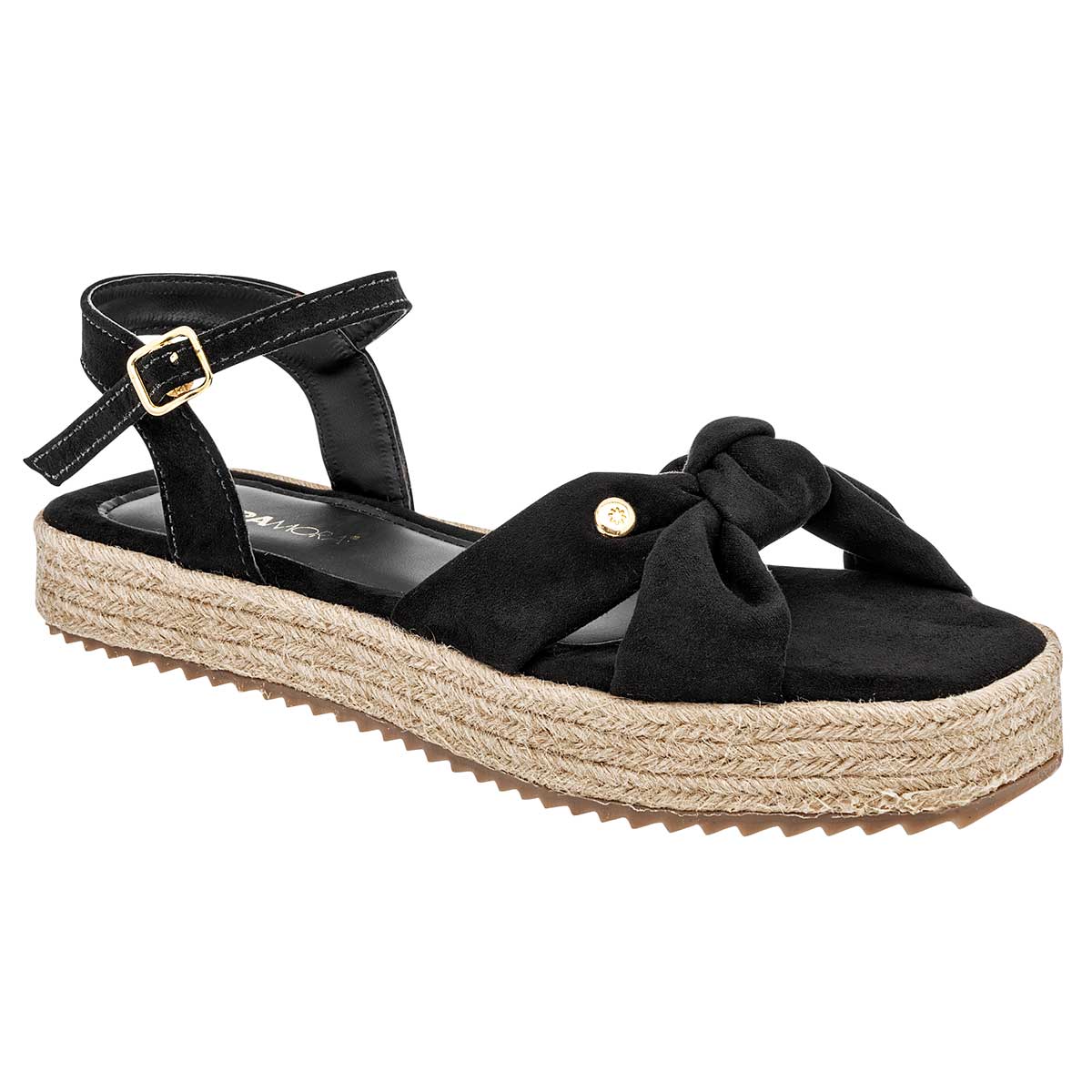 Sandalias de piso Exterior Textil Color Negro Para Mujer De MORAMORA