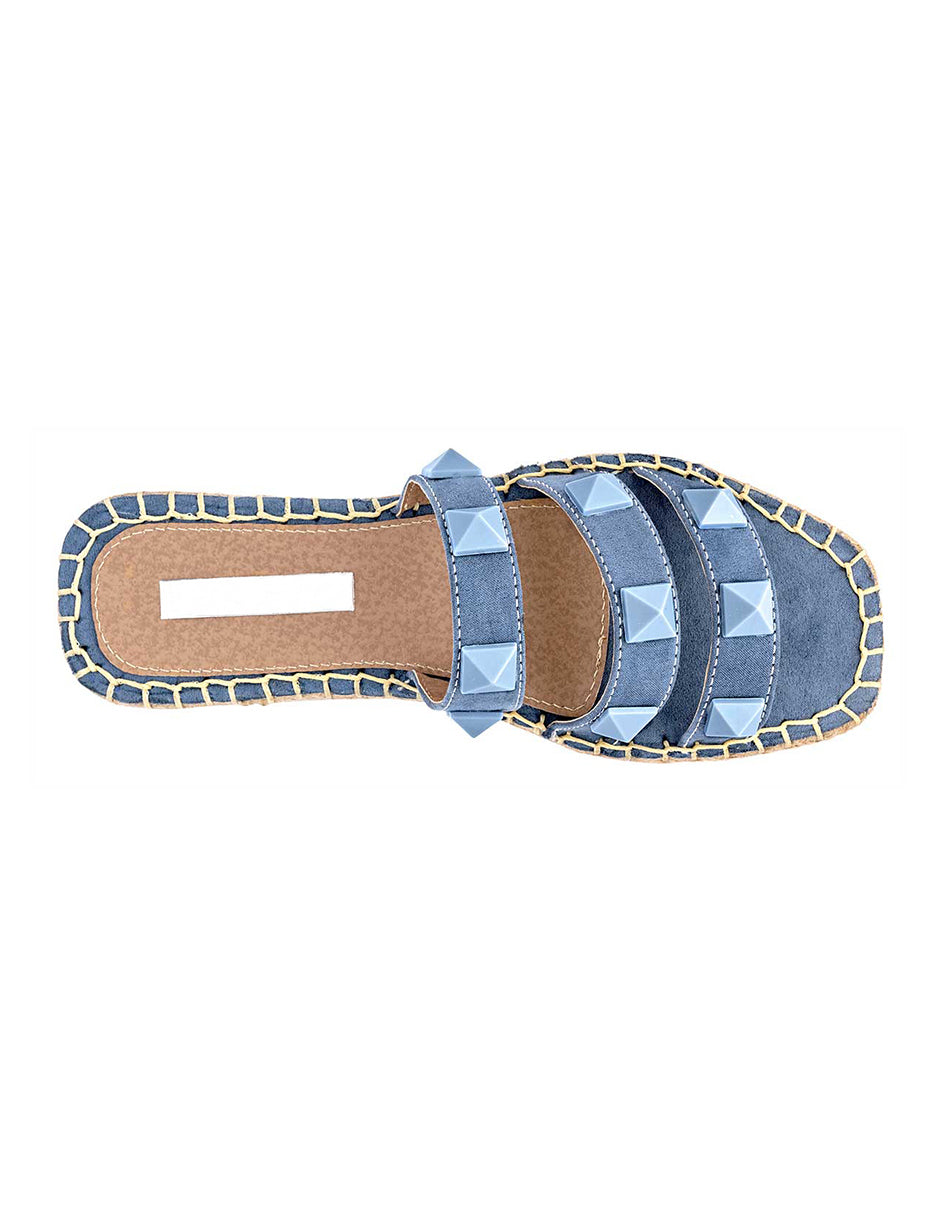 Sandalias de piso Exterior Textil Color Azul Para Mujer De RBCOLLECTION