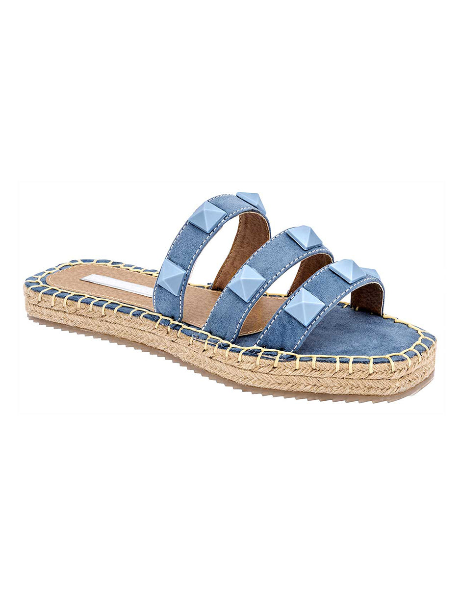 Sandalias de piso Exterior Textil Color Azul Para Mujer De RBCOLLECTION