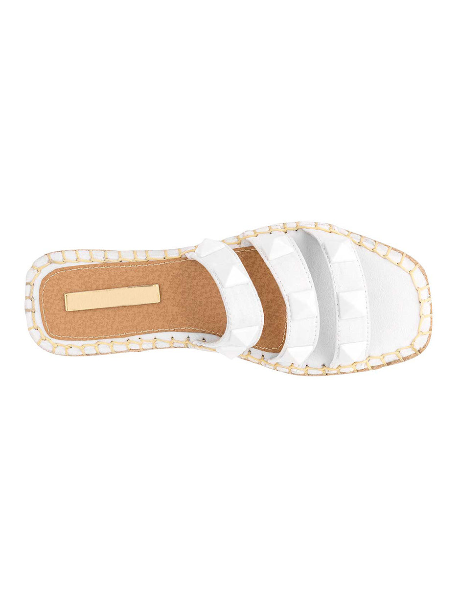 Sandalias de piso Exterior Textil Color Blanco Para Mujer De RBCOLLECTION