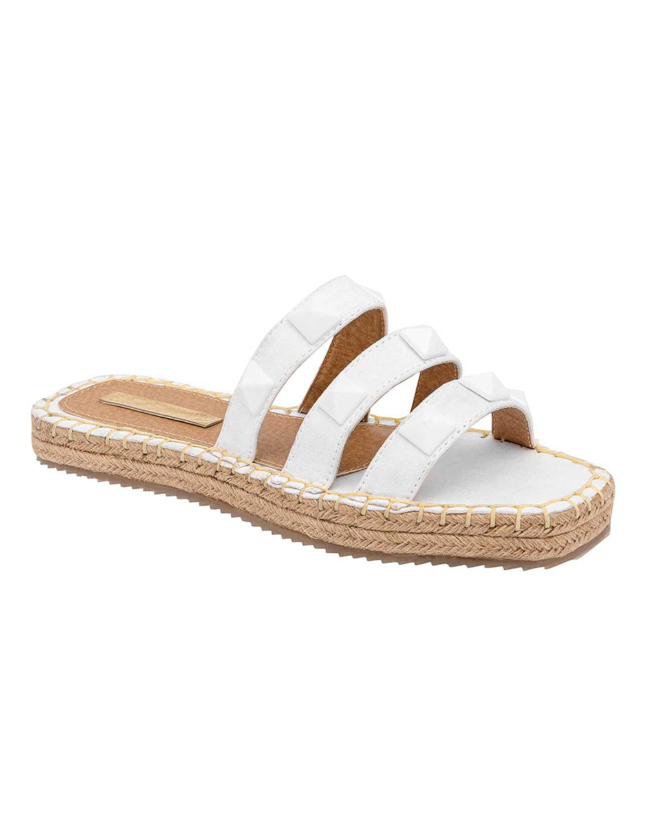 Sandalias de piso Exterior Textil Color Blanco Para Mujer De RBCOLLECTION