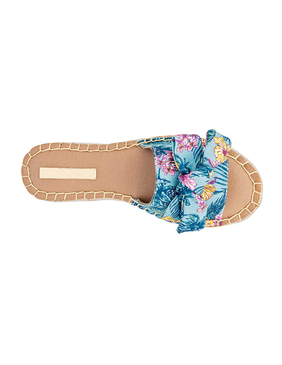 Sandalias de piso Exterior Textil Color Azul Para Mujer De RBBASICS