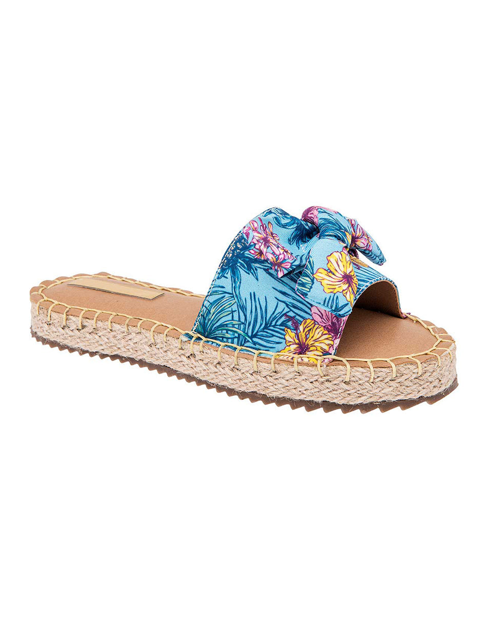 Sandalias de piso Exterior Textil Color Azul Para Mujer De RBBASICS