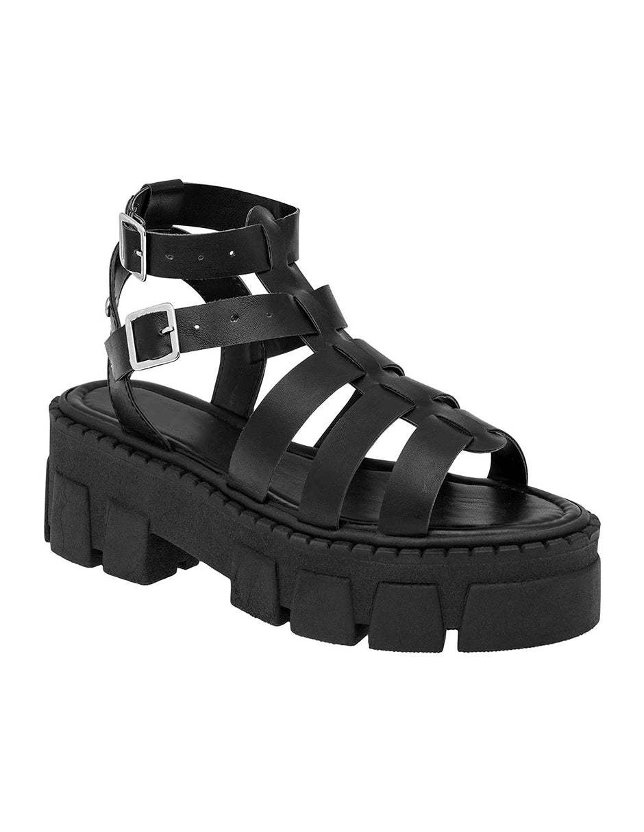 Sandalias con plataforma Exterior Piel sintética Color Negro Para Mujer De RBCOLLECTION