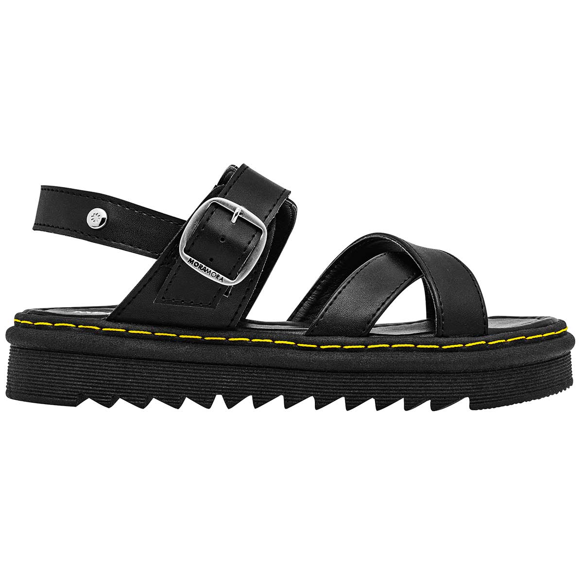 Sandalias de piso Exterior Piel sintética Color Negro Para Mujer De MORAMORA