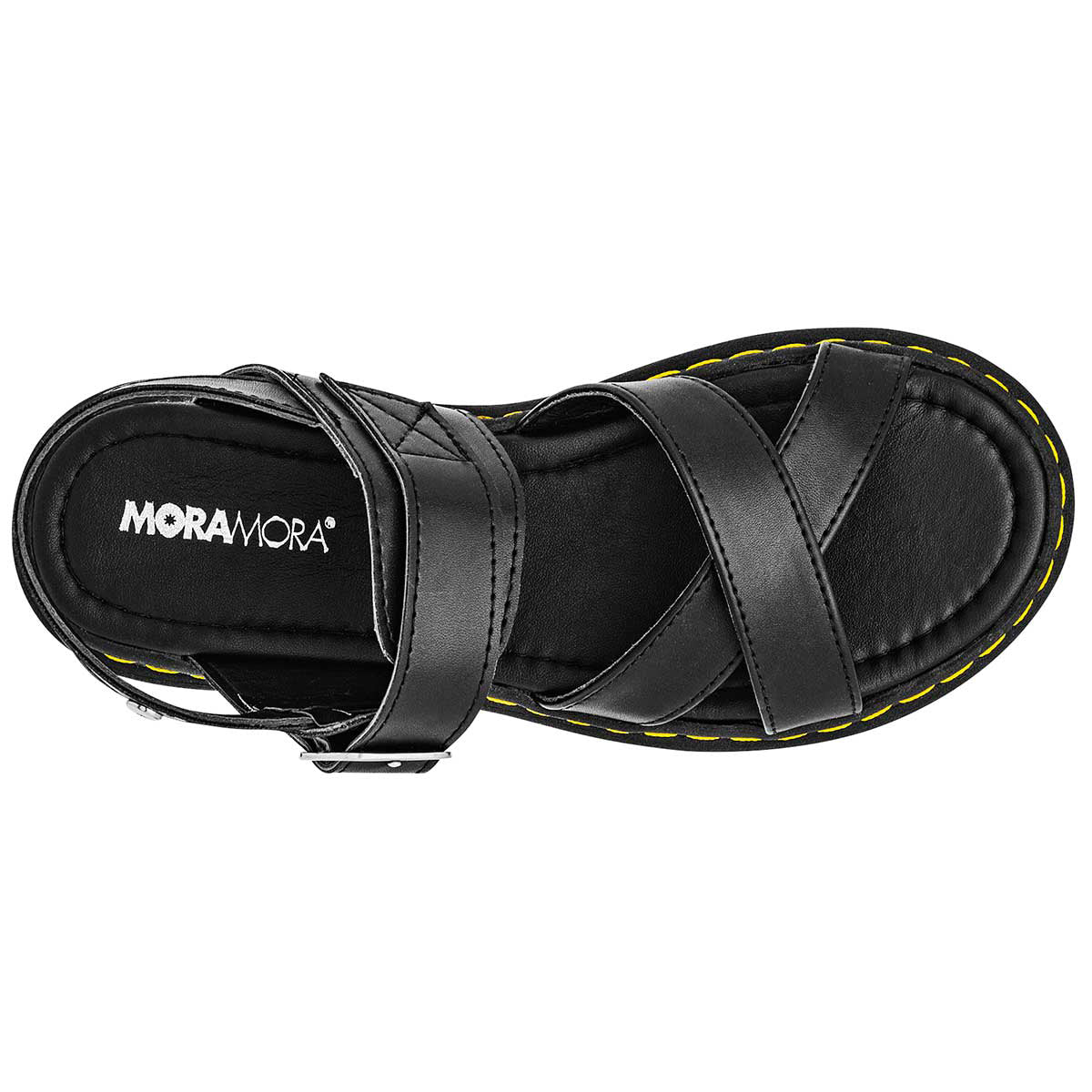 Sandalias de piso Exterior Piel sintética Color Negro Para Mujer De MORAMORA