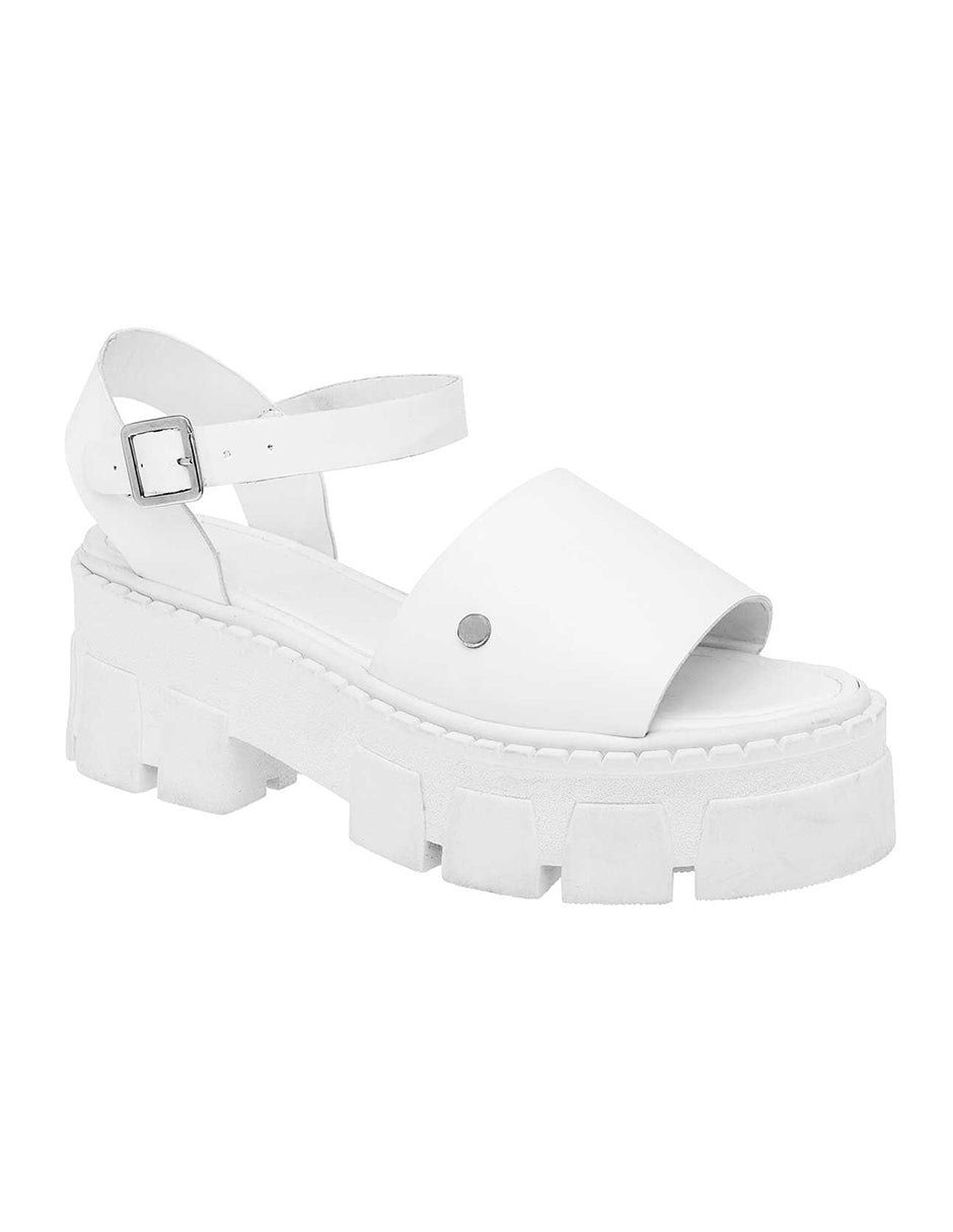 Sandalias con plataforma Exterior Piel sintética Color Blanco Para Mujer De RBCOLLECTION