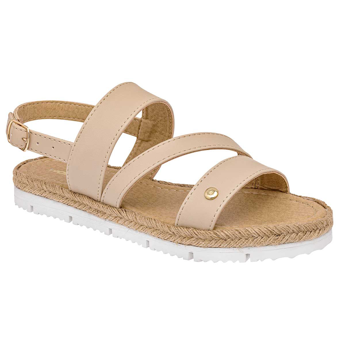 Sandalias de piso Exterior Piel sintética Color Beige  Para Mujer De MORAMORA